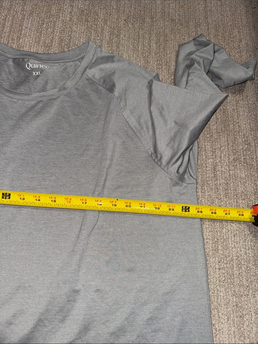 Quince Mens XXL Heather Gray Flowknit Breeze Performance Long Sleeve Athletic T - Picture 4 of 10